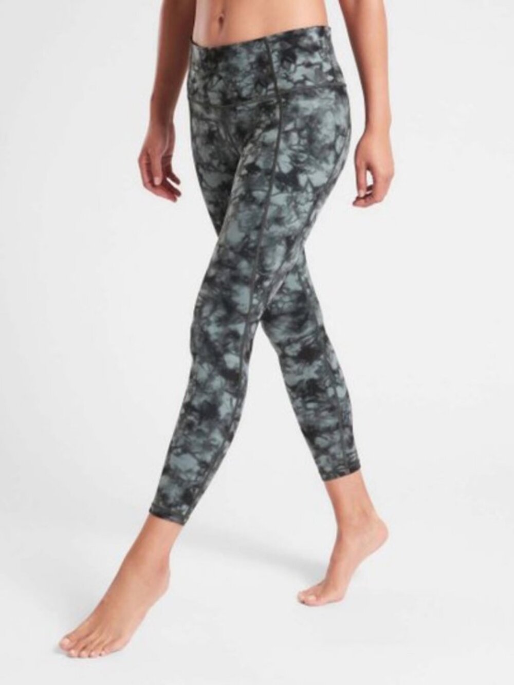 ATHLETA | Powervita Salutation 7/8 Ankle Tight | Tie Dye Gray | Size S